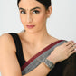 Mominos Fashion Kamal Johar Oxidised Silver-Plated Screw Type Handcraft Bracelet