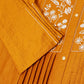 Mustard Chinon Yoke Embroidered A-line Top - Tarini - Swadesiicart