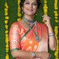 Jyoti Fashion Women's Peach Soft Handloom Silk Zari Woven Saree with Blouse | Swadesiicart