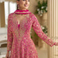 Anaita Rani Pink Real Georgette Readymade Anarkali Gown with Embroidery & Sequence Work