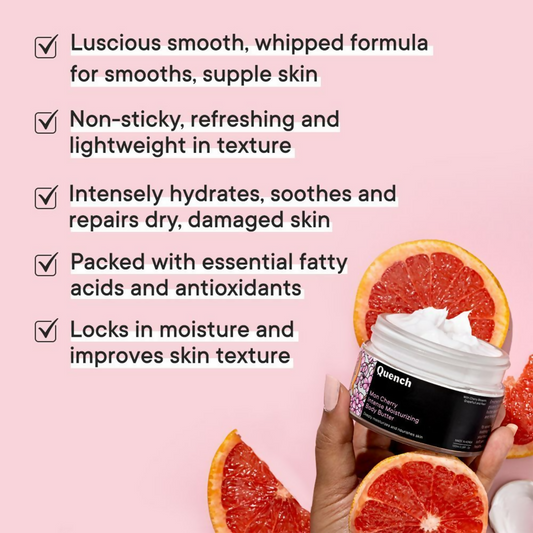 Quench Moisturizing Body Butter with Cherry Blossom Repairs Dry Damaged Skin | Swadesiicart