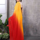 Partywear Designer Yellow & Red Georgette Fancy Saree - Satrangi | Swadesiicart