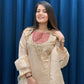 Anaita Cream Roman Shimmer Readymade Kurti Set with Handwork & Moti Work