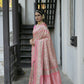Vishnu Weaves Women's Chiku Paithani Silk Saree with Blouse - Swadesiicart