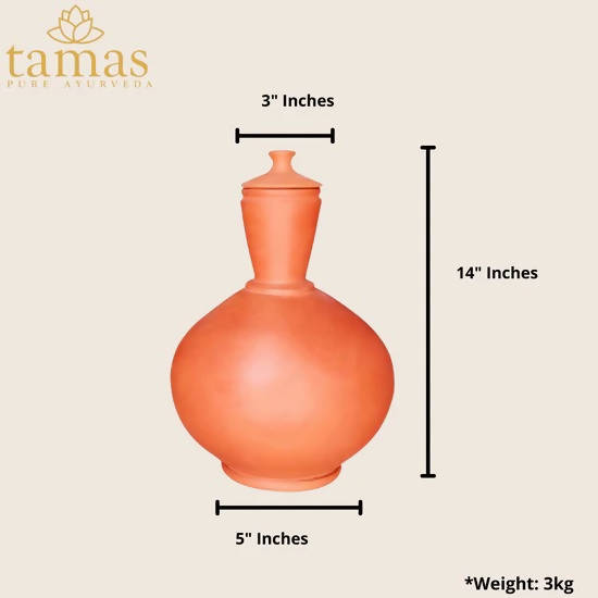 Tamas Handmade & Eco-Friendly Earthen Surahi With Clay Lid