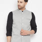 Even Apparels Grey Merino Men Woven Nehru Jacket BF681 | Swadesiicart