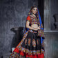 AI Fashion Black-Red Art Silk Designer Navratri Lehenga Choli Collection