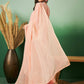 Peach Georgette Handwork Unstitched Dress Material - Hanika | Swadesiicart