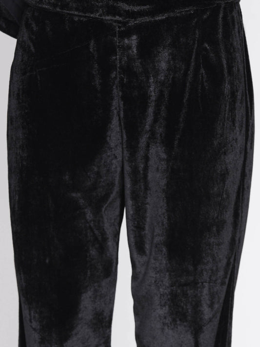 Women Republic Black Velvet Embroidered Kurta With Pants | Swadesiicart