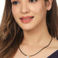 NVR Women's Set of 5 Gold-Polished CZ Stone-Studded & Beaded Mangalsutra | Swadesiicart