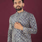 Anaita Navy Chikankari Work Viscose Rayon Straight Kurta