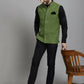 Even Apparels Nehru Jacket With Welt Pockets - Olive | Swadesiicart