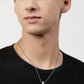 NVR Men's Silver Rhodium Plated Bar Pendant & Chain - NR Retail-NVR
