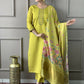 Lemon Viscose chanderi Stitched Suit With Dupatta - Tanisha | Swadesiicart