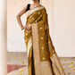 Joban Fashion Olive Pure Katan Pure Handloom Banarasi Silk Saree | Swadesiicart