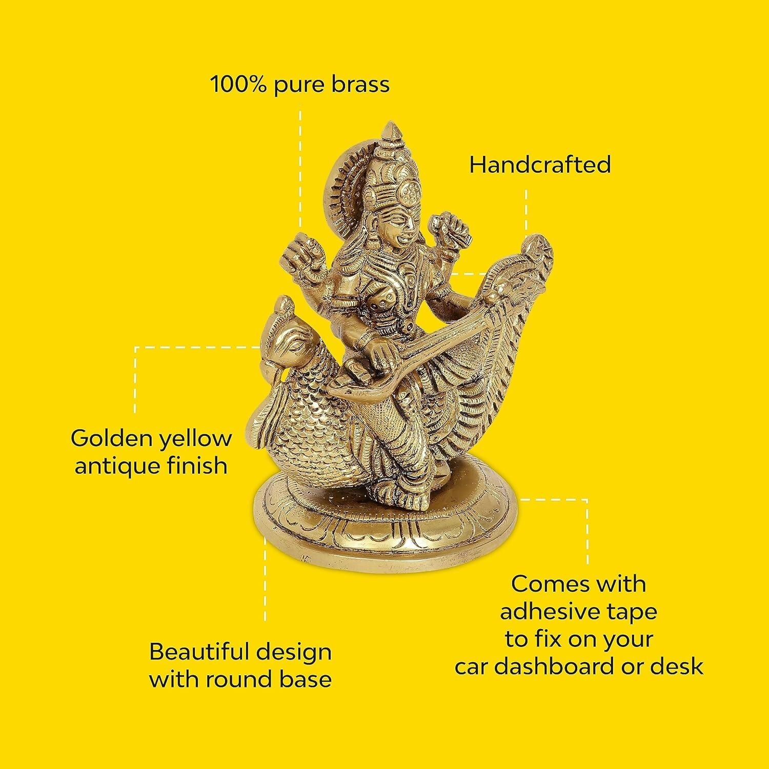 10Club Goddess Saraswati Idol - Swadesiicart