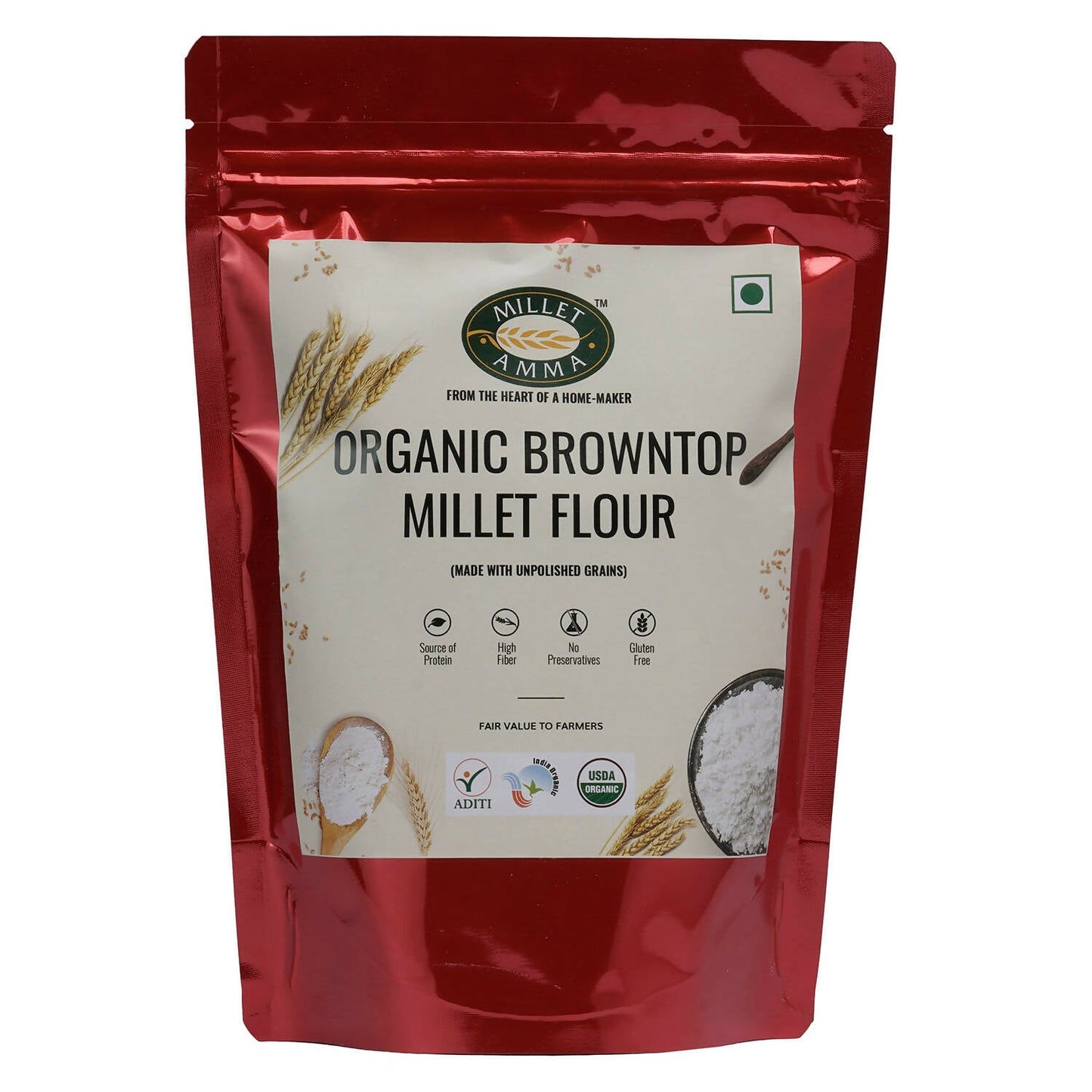Millet Amma Organic Browntop Millet Flour - Millet Amma urban Monk pvt Ltd