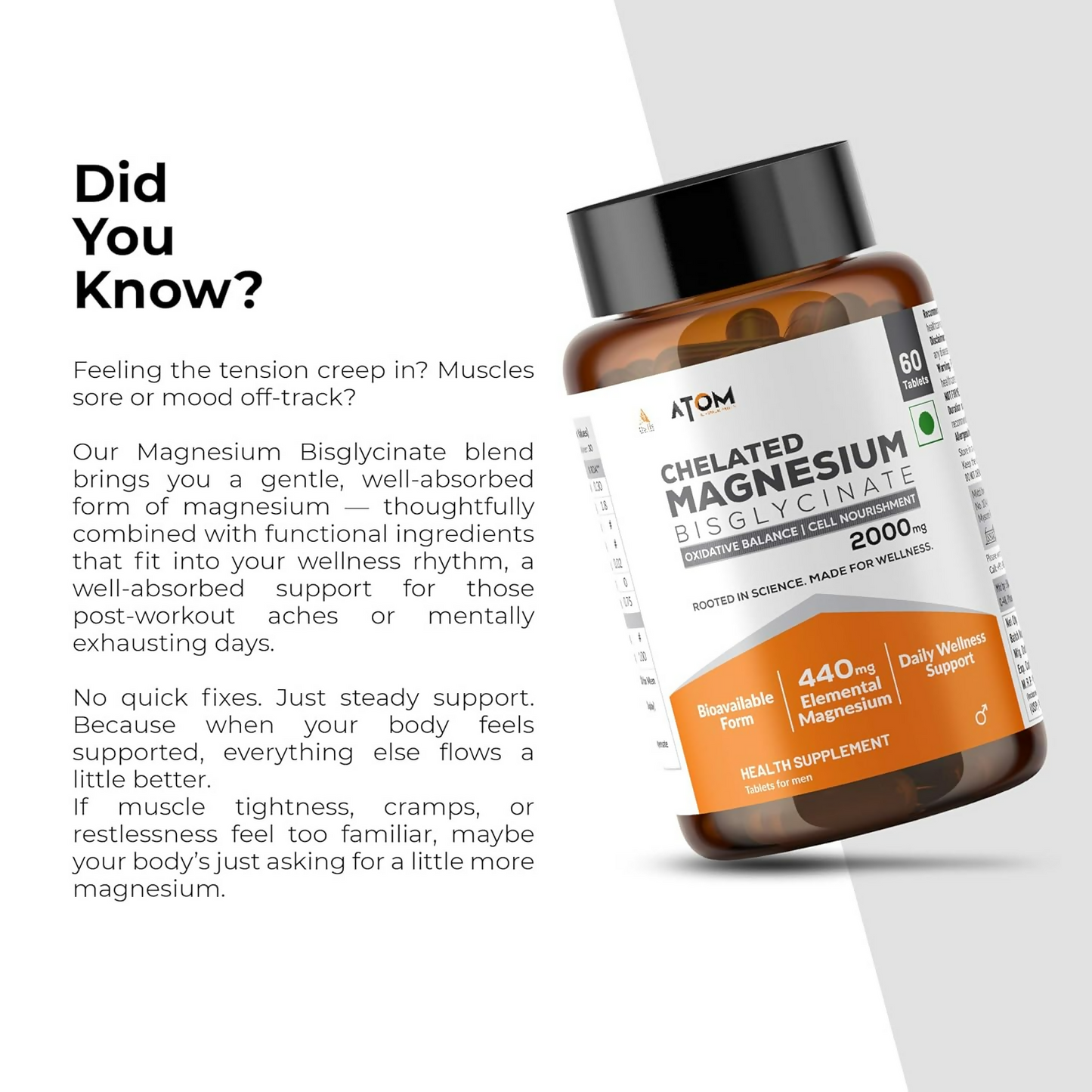 As-It-Is Atom Magnesium Bisglycinate Chelated Veg Tablets | Swadesiicart