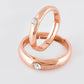 VOJ Stainless Steel Cubic Zirconia Gold-Polished Adjustable Couple Ring Set | Swadesiicart