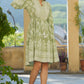 Juniper Women's Green Rayon Floral Printed Short Tiered Dress | Swadesiicart