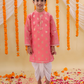 Lil Drama Mishti Peach Kurta Dhoti Set For Boys | Swadesiicart