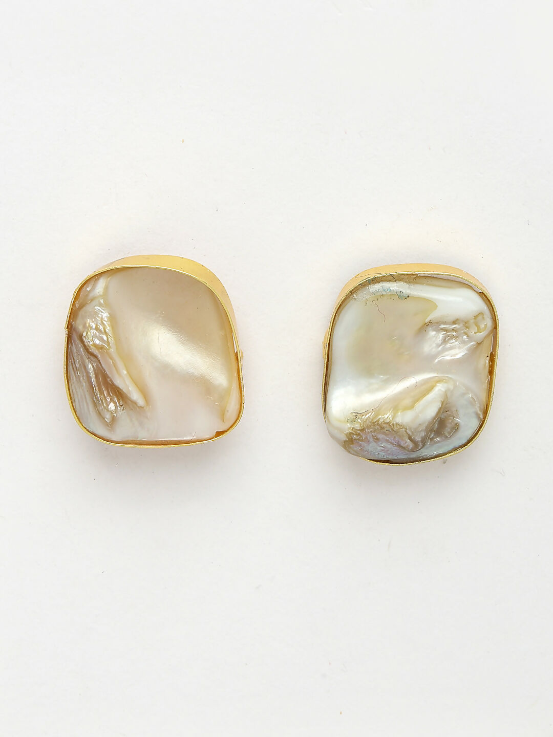 NVR Women's Gold-Polished Mother of Pearl Handcrafted Jewellery Set - Swadesiicart