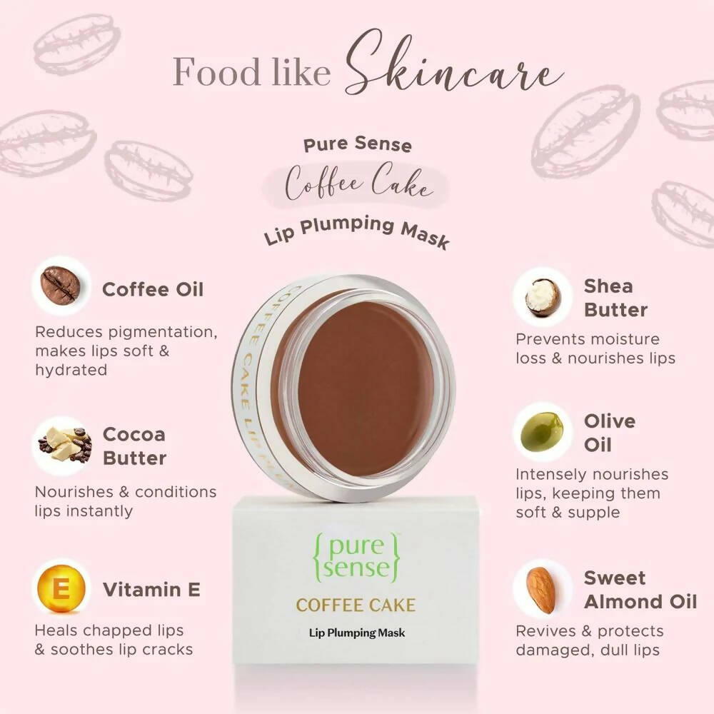 PureSense Coffee Cake Lip Plumping Mask - Swadesiicart