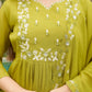 The52 Lemons Women's Gorgeous Chinon Embroidered Flared Kurta with Pant And Dupatta Set - Swadesiicart