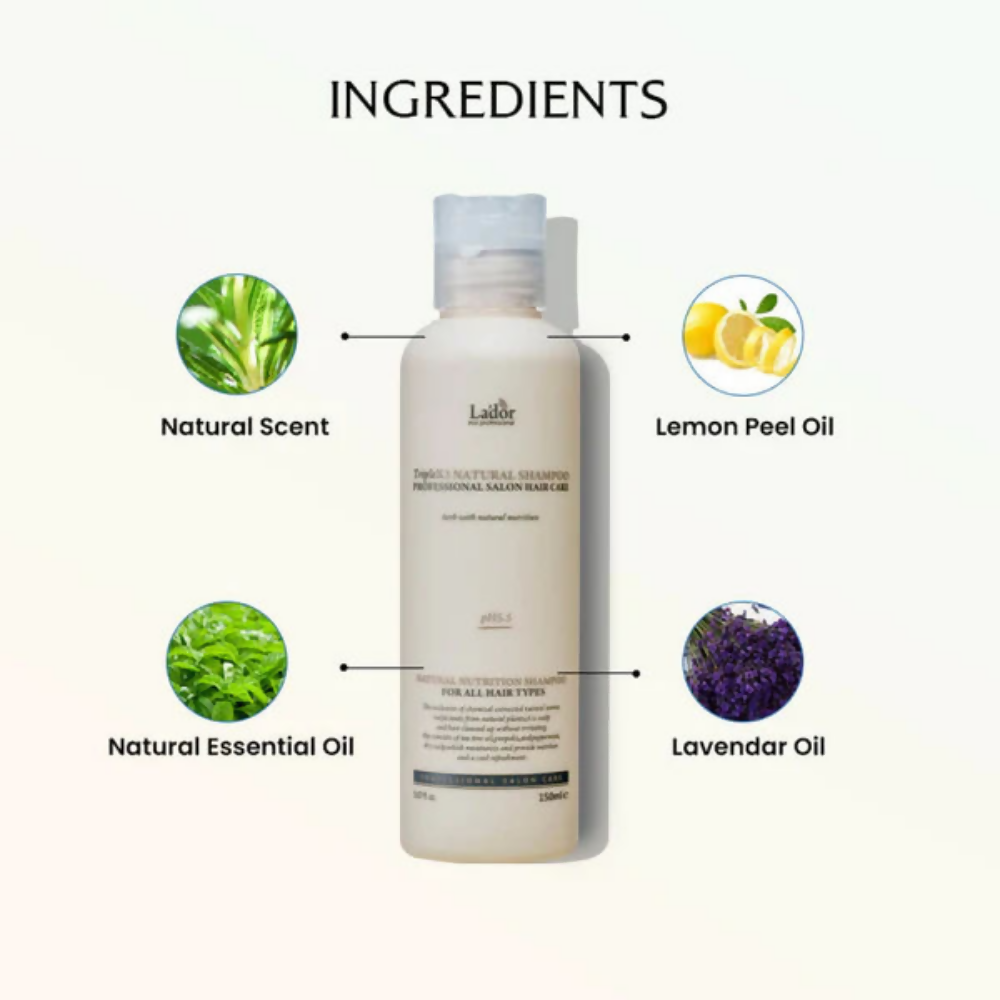 La'dor Triple Natural Shampoo - Hypoallergenic, Vegan, Mild Formula for Sensitive Scalp & Dry Hair - Swadesiicart