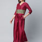 Ahalyaa Womens Burgundy crepe Printed Jumpsuit | Swadesiicart