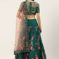 House of Panchhi Teal Net Semi stitched Coding, Sequins and Saroski Stone Work Lehenga Choli | Swadesiicart