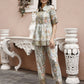 Off White Rayon Paisley Printed Top with Matching Bottom - Eesha - Swadesiicart