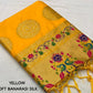Yellow Pure Silk Woven Design Saree with Unstitched Blouse - Hiral Fashion | Swadesiicart