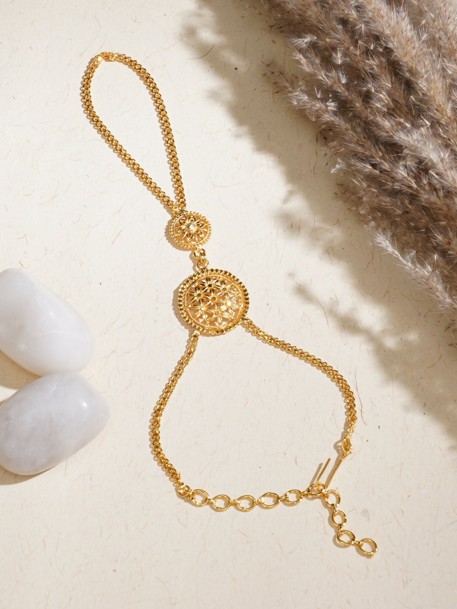 Golden Haathphool (Gold) - Ruby Raang | Swadesiicart