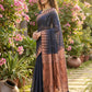 Shree Shyam Fashion Navy Blue Linen Cotton Saree