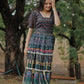 Jyoti Fashion Women's Black Heavy Digital Printed Pure Chanderi Anarkali Dress | Swadesiicart