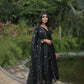Jyoti Fashion Women's Black Faux Blooming Embroidered Kurta with Trouser & Dupatta | Swadesiicart