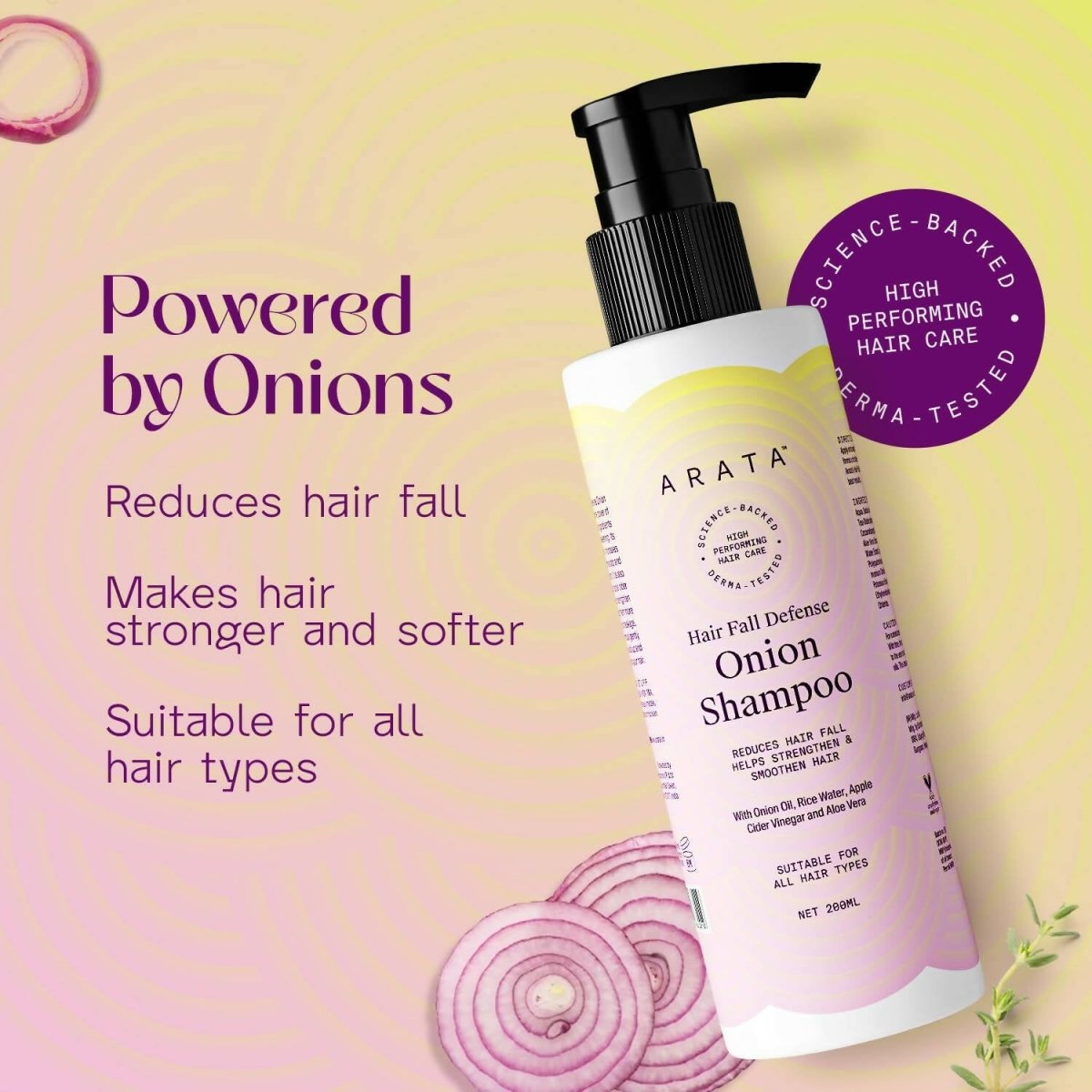 Arata Hair Fall Defense Onion Shampoo - Swadesiicart