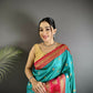 Joban Fashion Sea Green Banarasi Soft Silk Woven Butti Saree | Swadesiicart