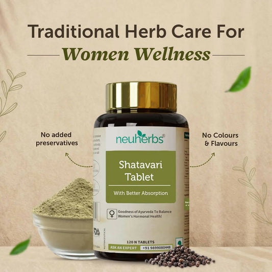 Neuherbs Shatavari Tablets for Women - Swadesiicart