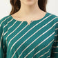 FIORRA Women's Turquise Poly Crepe Kaftan Type Kurta Set - Swadesiicart