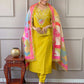 PartywearDesigner Viscose Yellow Stitched Suit With Dupatta - Tanisha | Swadesiicart