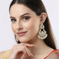 NVR Women Gold-Polished Kundan Chandbali Earrings | Swadesiicart