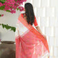 Beatitude White Slub Cotton Floral Jamdani Saree