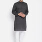 Even Apparels Grey Pure Cotton Men's Kurta With Band Collar | Swadesiicart