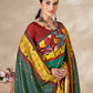 Aayaa Designer Winter Collection Printed Saree With Shawl - Multi Color