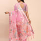 Shree Shyam Fashion Linen Cotton Pink Saree