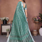 Aastha Fashion Sea Green Linen Weaving Saree
