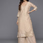 Ahalyaa Women's Traditional wear Kurta Set - Tan | Swadesiicart