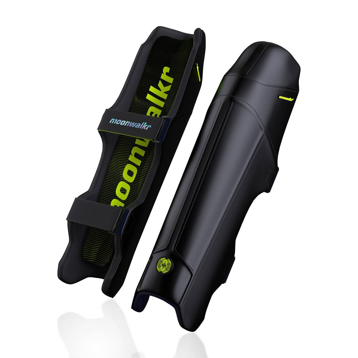 Moonwalkr Leg Guard 2.0 Cricket Batting Pads - Black (Extra Small) - Swadesiicart